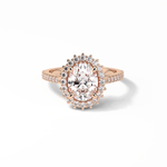 1.91 CT Oval Cut Halo & Pave Style Moissanite Engagement Ring 8