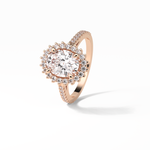 1.91 CT Oval Cut Halo & Pave Style Moissanite Engagement Ring 14