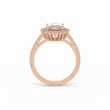 1.91 CT Oval Cut Halo & Pave Style Moissanite Engagement Ring 9