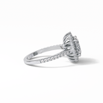 1.91 CT Oval Cut Halo & Pave Style Moissanite Engagement Ring 7