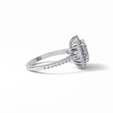 1.91 CT Oval Cut Halo & Pave Style Moissanite Engagement Ring 7