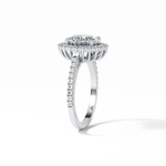 1.91 CT Oval Cut Halo & Pave Style Moissanite Engagement Ring 3
