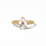 1.93 CT Pear Cut Pave Style Moissanite Engagement Ring 8