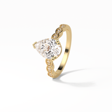 1.93 CT Pear Cut Pave Style Moissanite Engagement Ring 13