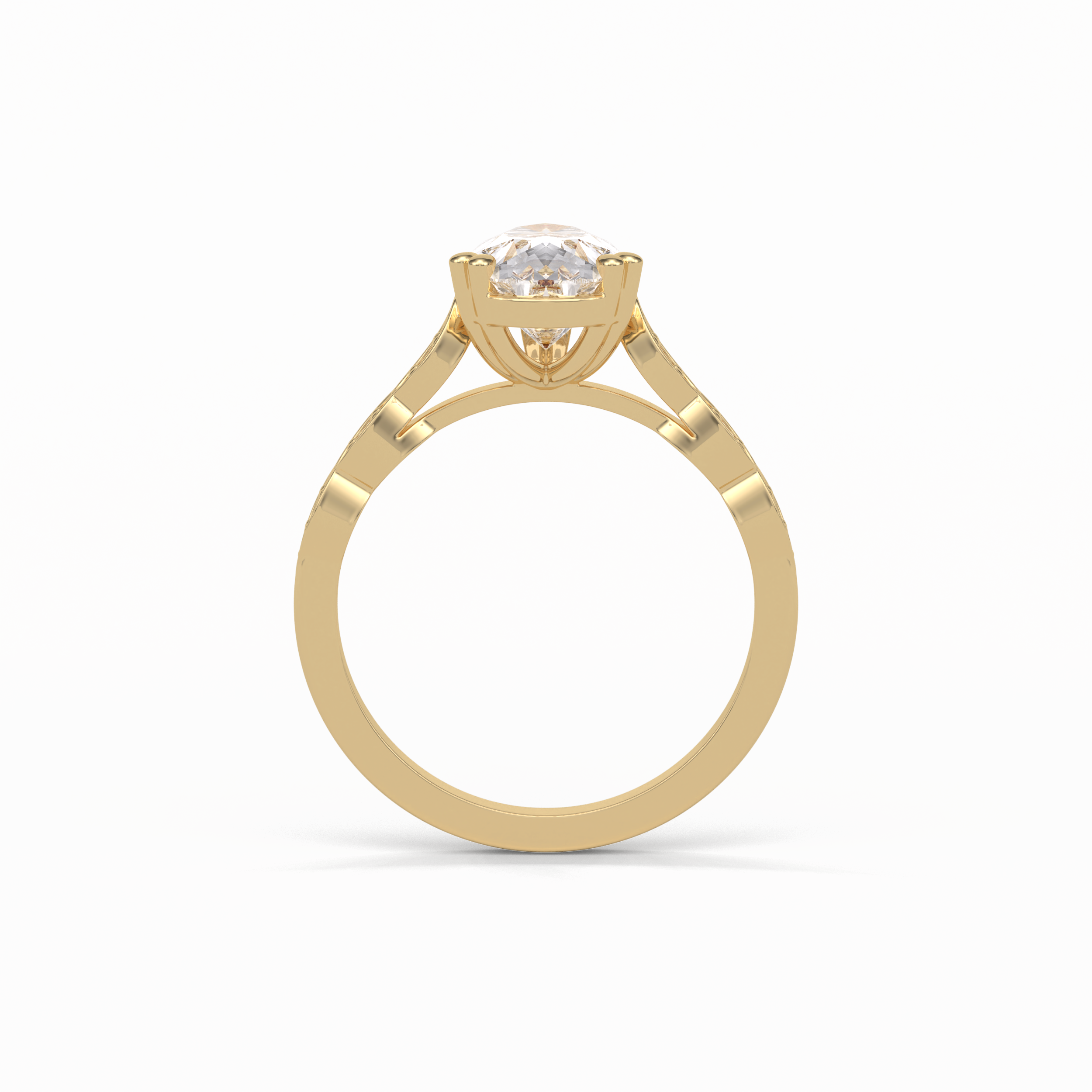 1.93 CT Pear Cut Pave Style Moissanite Engagement Ring 14