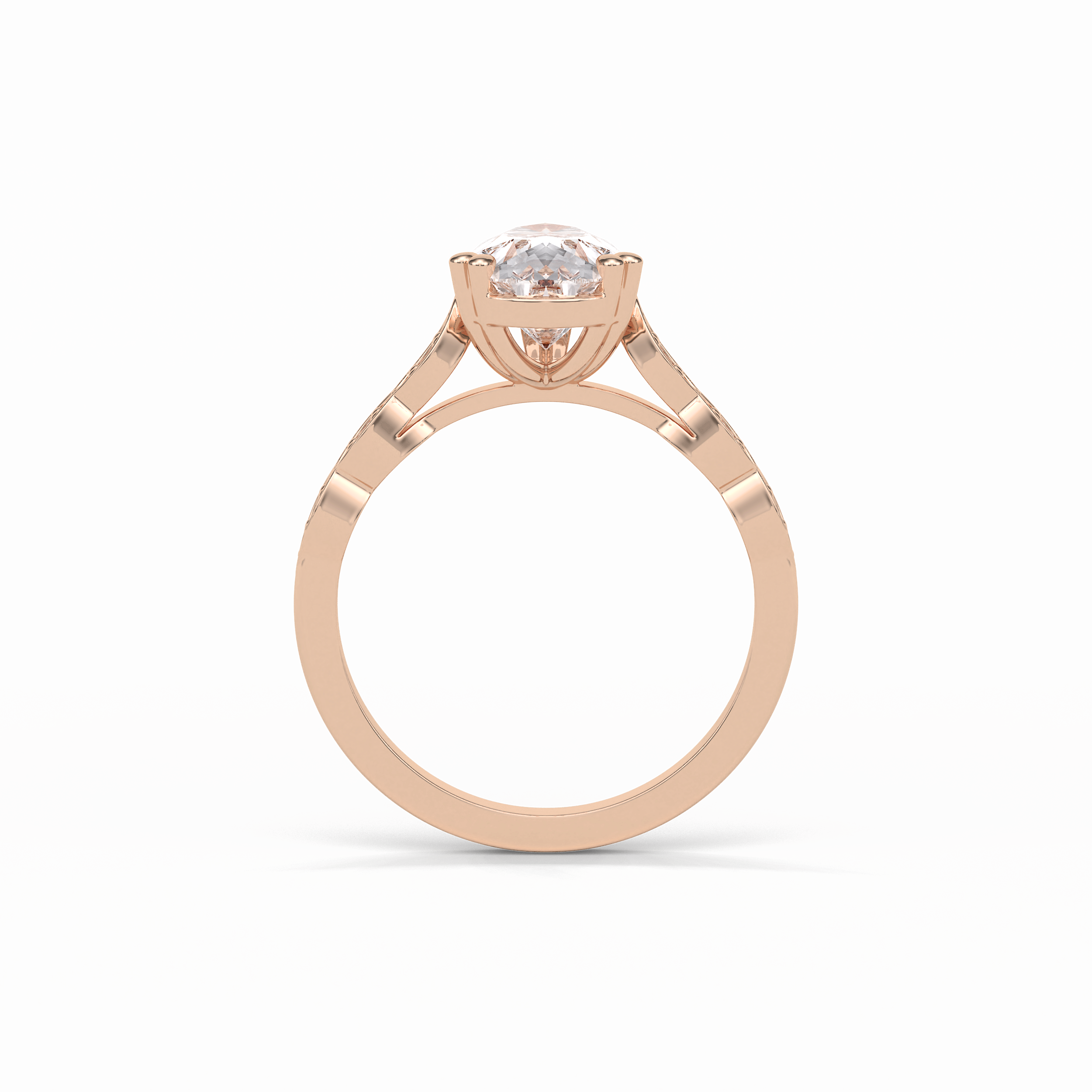 1.93 CT Pear Cut Pave Style Moissanite Engagement Ring 12