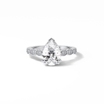 1.93 CT Pear Cut Pave Style Moissanite Engagement Ring 1