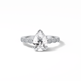 1.93 CT Pear Cut Pave Style Moissanite Engagement Ring 1