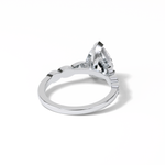 1.93 CT Pear Cut Pave Style Moissanite Engagement Ring 3