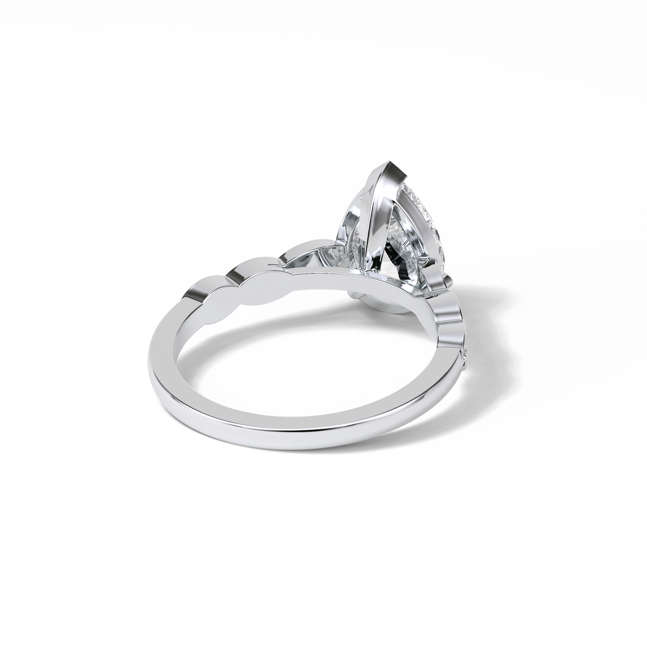 1.93 CT Pear Cut Pave Style Moissanite Engagement Ring 3