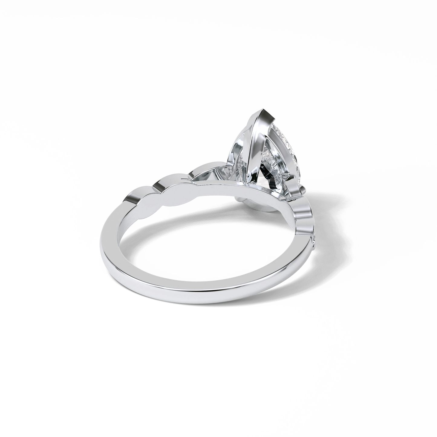1.93 CT Pear Cut Pave Style Moissanite Engagement Ring