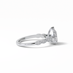 1.93 CT Pear Cut Pave Style Moissanite Engagement Ring 4