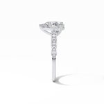 1.93 CT Pear Cut Pave Style Moissanite Engagement Ring 5
