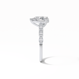 1.93 CT Pear Cut Pave Style Moissanite Engagement Ring 5