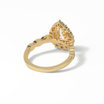 1.93 CT Pear Cut Pave & Halo Style Moissanite Engagement Ring 20