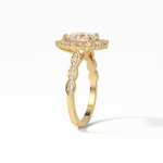 1.93 CT Pear Cut Pave & Halo Style Moissanite Engagement Ring 17