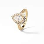 1.93 CT Pear Cut Pave & Halo Style Moissanite Engagement Ring 18