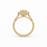 1.93 CT Pear Cut Pave & Halo Style Moissanite Engagement Ring 19