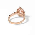 1.93 CT Pear Cut Pave & Halo Style Moissanite Engagement Ring 10