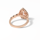 1.93 CT Pear Cut Pave & Halo Style Moissanite Engagement Ring 10