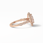 1.93 CT Pear Cut Pave & Halo Style Moissanite Engagement Ring 11