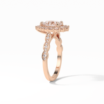 1.93 CT Pear Cut Pave & Halo Style Moissanite Engagement Ring 13