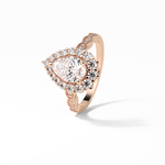 1.93 CT Pear Cut Pave & Halo Style Moissanite Engagement Ring 14