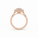 1.93 CT Pear Cut Pave & Halo Style Moissanite Engagement Ring 9