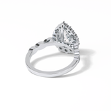 1.93 CT Pear Cut Pave & Halo Style Moissanite Engagement Ring 6
