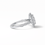 1.93 CT Pear Cut Pave & Halo Style Moissanite Engagement Ring 7