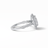 1.93 CT Pear Cut Pave & Halo Style Moissanite Engagement Ring 7