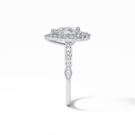 1.93 CT Pear Cut Pave & Halo Style Moissanite Engagement Ring 2