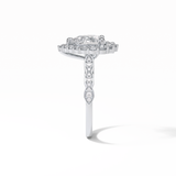 1.93 CT Pear Cut Pave & Halo Style Moissanite Engagement Ring 2