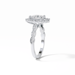1.93 CT Pear Cut Pave & Halo Style Moissanite Engagement Ring 3