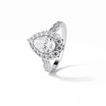 1.93 CT Pear Cut Pave & Halo Style Moissanite Engagement Ring 4