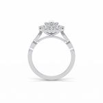 1.93 CT Pear Cut Pave & Halo Style Moissanite Engagement Ring 5