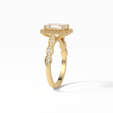 1.91 CT Emerald Cut Pave & Halo Style Moissanite Engagement Ring 21