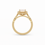 1.91 CT Emerald Cut Pave & Halo Style Moissanite Engagement Ring 14
