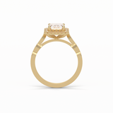 1.91 CT Emerald Cut Pave & Halo Style Moissanite Engagement Ring 14