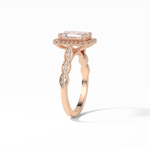 1.91 CT Emerald Cut Pave & Halo Style Moissanite Engagement Ring 10