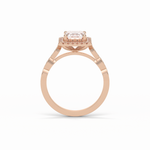 1.91 CT Emerald Cut Pave & Halo Style Moissanite Engagement Ring 12