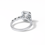 1.91 CT Emerald Cut Pave & Halo Style Moissanite Engagement Ring 4