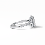 1.91 CT Emerald Cut Pave & Halo Style Moissanite Engagement Ring 5