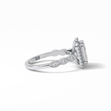 1.91 CT Emerald Cut Pave & Halo Style Moissanite Engagement Ring 5