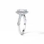 1.91 CT Emerald Cut Pave & Halo Style Moissanite Engagement Ring 7