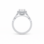 1.91 CT Emerald Cut Pave & Halo Style Moissanite Engagement Ring 3