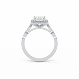 1.91 CT Emerald Cut Pave & Halo Style Moissanite Engagement Ring 3