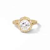 2.10 CT Cushion Cut Pave & Halo Style Moissanite Engagement Ring 8