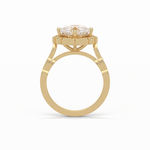 2.10 CT Cushion Cut Pave & Halo Style Moissanite Engagement Ring 19