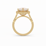 2.10 CT Cushion Cut Pave & Halo Style Moissanite Engagement Ring 19